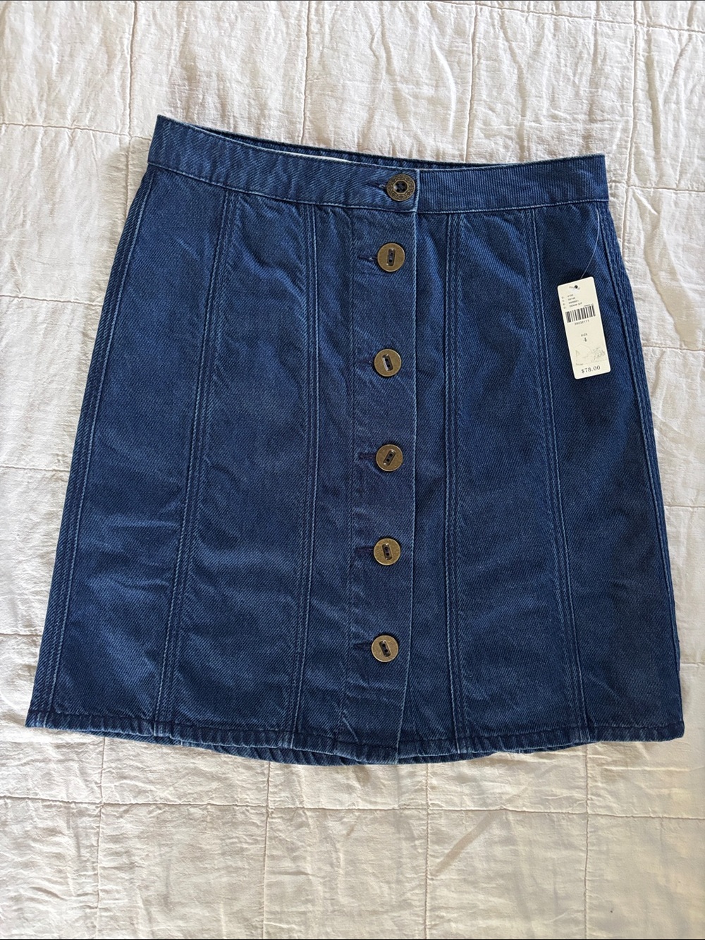 Pilcro denim 8-panel skirt.